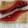 Red cork wedge leather sling back Dunnes size 4. Image 2