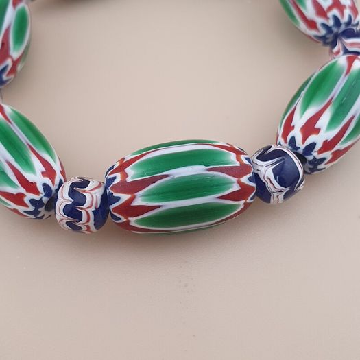 Vintage Venetian Style Chevron Beads Bracelet