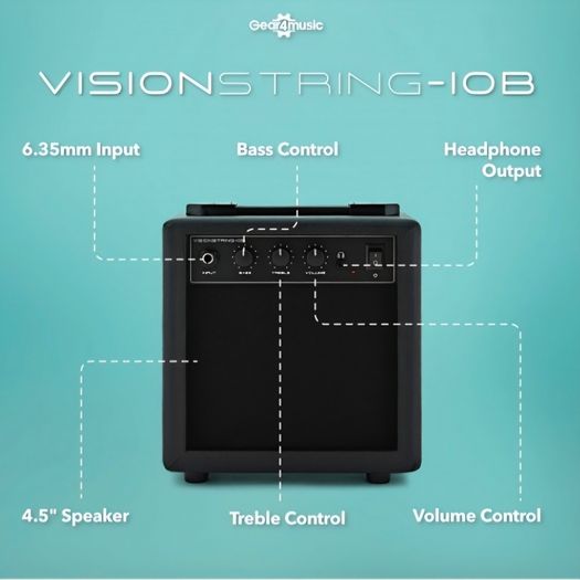 Visionstring Bass Guitar Pack, Black