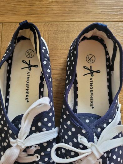 Brand New Atmosphere Navy Polka Dot Shoes