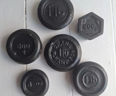 Vintage & Antique Cast Iron Scale Weights