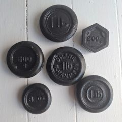 Vintage & Antique Cast Iron Scale Weights