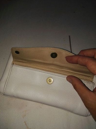 Guess White Clutch Bag