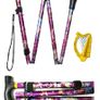 Folding Walking Stick, Purple Floral Image 5
