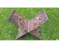 Large Carved Wooden Quran Stand (kursi), Indian, 19th Century.