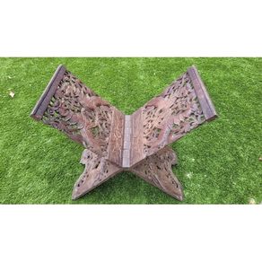 Large Carved Wooden Quran Stand (kursi), Indian, 19th Century.