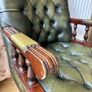 Mahogany Mountbatten swivel chair in classic green leather Image 3