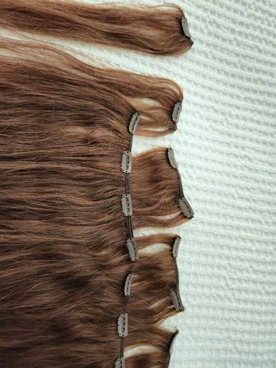 100% human hair clip-in extensions 20 inch