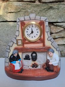 Mechanical fireside picture Clock
