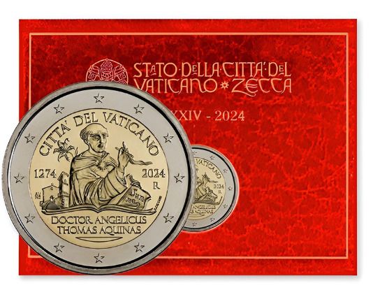 Vatican 2 Euro Brilliant Uncirculated Coin 2024 - 750th Anniversary of the death of Saint Thomas Aquinas
