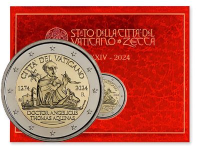 Vatican 2 Euro Brilliant Uncirculated Coin 2024 - 750th Anniversary of the death of Saint Thomas Aquinas