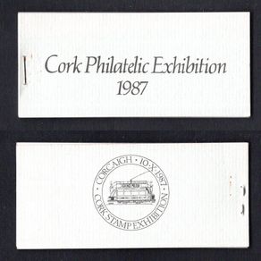 1987 Ireland Cork Philatelic Exhibition Booklet . Contains 2 X 24p 24p Cork Electric tram Commemorative Stamps No 206