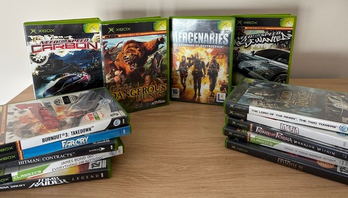 x14 original Xbox games, incl. Need for Speed, Mercenaries, and Prince of Persia