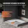 Shower Curb Kit, 1828x1828mm Shower Pan Kit with 160mm Central Drain, Lightweight EPS Shower Installation Kits with 2 Waterproof Cloths Image 2