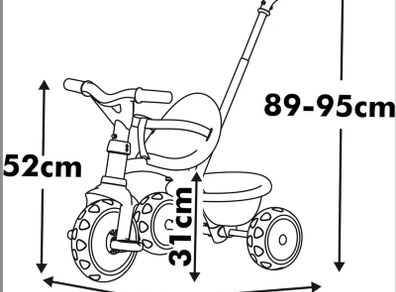 Smoby Childrens Tricycle with Push Handle