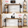 L Shaped Desk 100CM Computer Desk Study Office Desk Gaming Desk Writing Table With Bookshelf Reversible Corner Desk For Home Office Studio Workstation Image 4