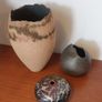Fabulous Collection of Three Hand-Built Studio Pottery Vases with Organic Asymmetric Shapes, All Hand Made, Unknown Maker Different Makers, Pieces of Sculptural Art Image 5