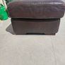 Italian Leather 3 seater and foot stool Image 3