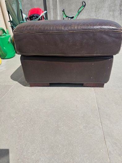 Italian Leather 3 seater and foot stool