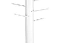main image for ad _coat stand, clothes stand, solid wood, free-standing, tree shape, 8 hooks for jackets, hats, bags, entrance area, hallway, hooks and handrail made of rubber wood, white