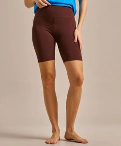 BNWT bam clothing yoga pilates bamboo shorts brown ethical brand activewear S-M Size 10