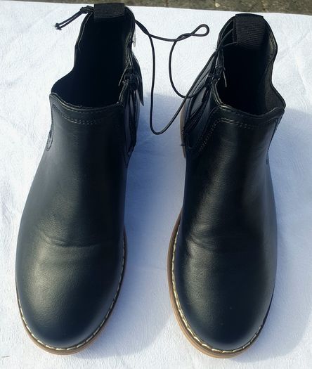 New Tags Fab Black Chelsea Zip Ankle Boots Girl/Boy