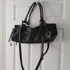 Black bershka handbag faux leather