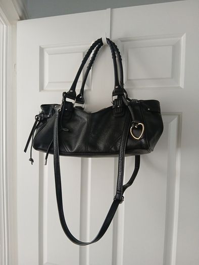 Black bershka handbag faux leather