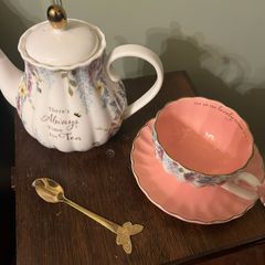 Tea Pot, Cup and Spoon Set