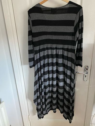 Ladies Masai black and grey striped dress