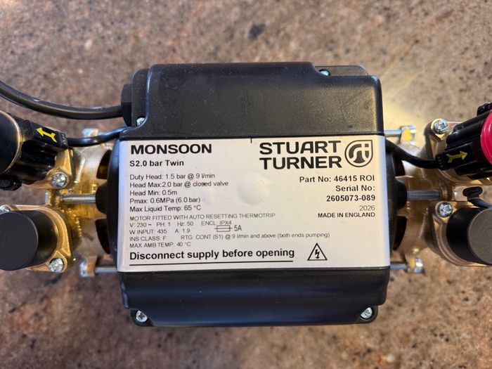 Monsoon Shower Pump 2 Bar Twin