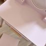 wooden vanity table pink Image 3
