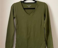 ONE LOVE Basics Khaki Green Long Sleeve Top Size M!