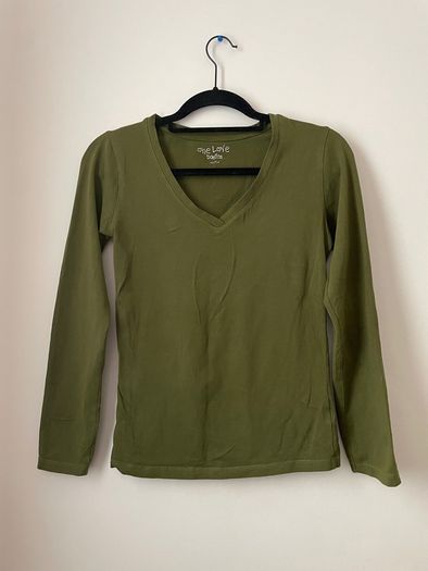ONE LOVE Basics Khaki Green Long Sleeve Top Size M!