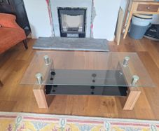 Glass TV stand/ coffee table