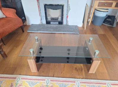 Glass TV stand/ coffee table