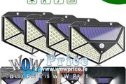 4x 100 LED Outdoor Solar Power Wall Light PIR Motion Sensor Garden Security Lamp