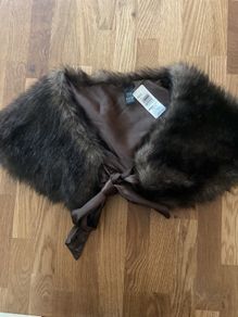 Brand New M&S Chocolate Brown Faux Fur Shawl