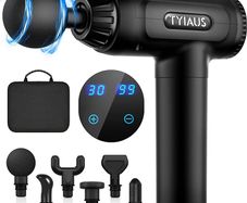 Muscle Massage Gun,TYIAUS Massage Gun Deep Tissue,30 Speeds Powerful Percussion Massager,Portable Muscle Gun,6 Massage Heads,LCD Touch Screen, Handheld Body Massager for Muscle Pain Relief,Relax (FREE POSTAGE)