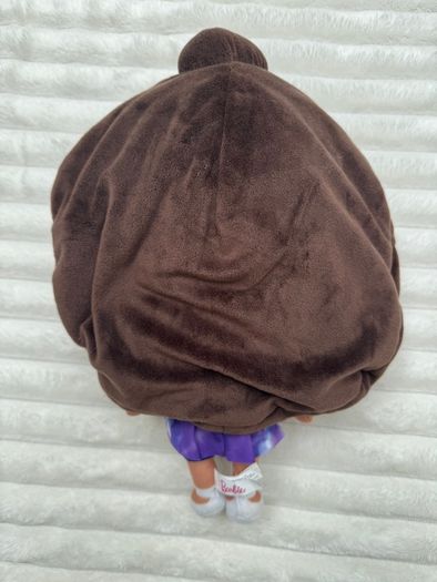 Barbie Chibi Mattel Plush Doll Brown Hair Tie Dye Dress approx. 12 USed Please see pictures