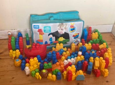 Mega Bloks First Builders Bundle + Storage Bag | Big Starter Set for Toddlers