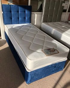Single divan bed and mattresses
