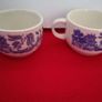 Rare Vintage Staffordshire China Blue, Coffee Cups (70s) Image 2