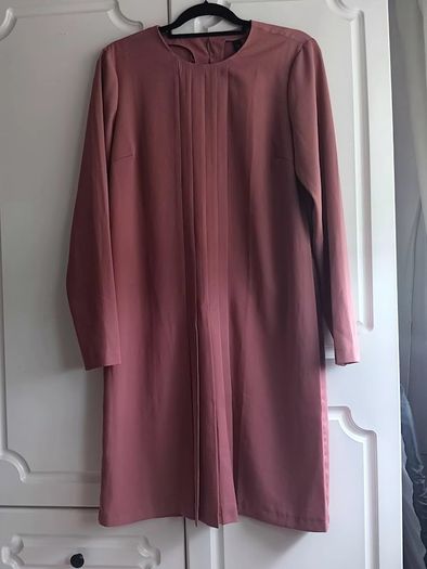 YAS Long-Sleeve Dress with Vertical Pleating
