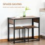 Steel Frame MDF 2-Seater Bar Stool and Table Set Wood Tone (FREE POSTAGE) Image 8