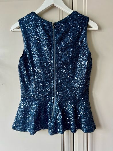 Sequined peplum top uk8