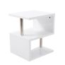 BRAND NEW Modern Design Coffee/Side Table End table With RGB LED Lights Bedside Table Phone / Nightstands Storage Cabinet White Image 2