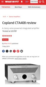 Copland CTA 408 Integrated Tube Amplifier -Mint & Boxed