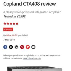 Copland CTA 408 Integrated Tube Amplifier -Mint & Boxed