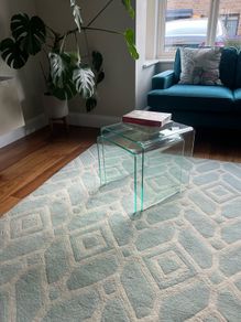 Contemporary Bent Glass Nesting Tables
